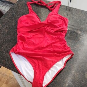 Elegant Red Women's One Piece Swimsuit
